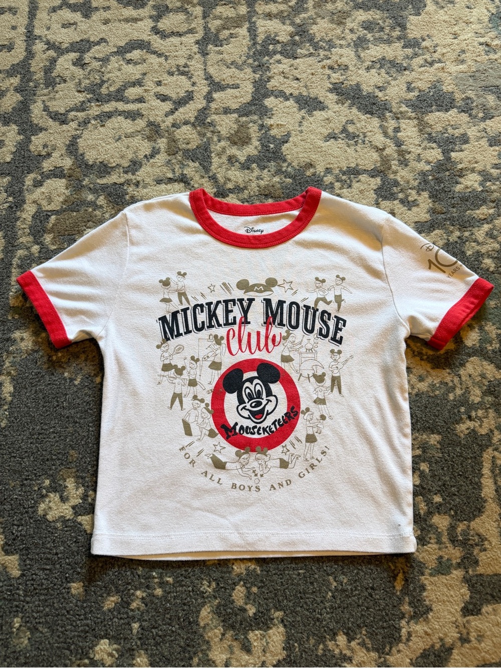 Juniors Mickey Mouse Cropped Tee Size Large